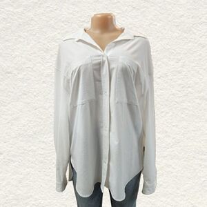 ALO Yoga White Relaxed Fit Shirt